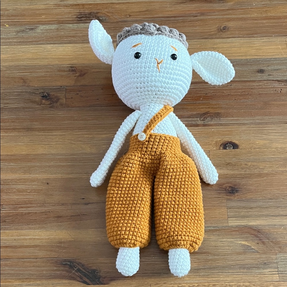 Amigurumi Handmade Crochet Lamb Toy - White and Tan